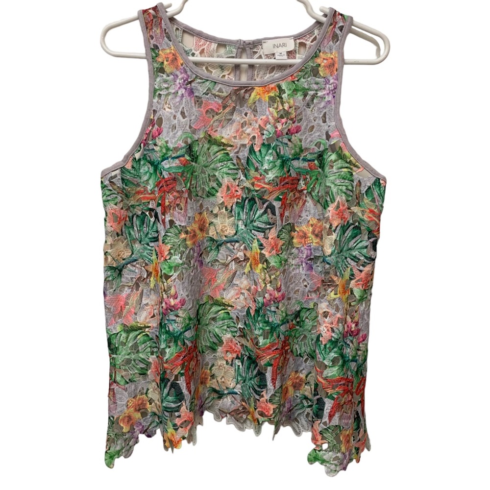 Anthropologie Inari Colorful Floral Cut Out Top